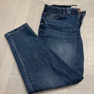 Gibson & Latimer Perfect Fit Crop Skinny Stretch Denim Jeans Sz16 Med Blue Wash